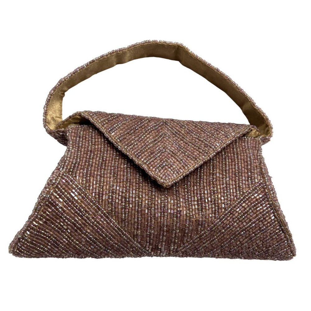 Vintage KC Malhan Beaded Shoulder Bag in Pink